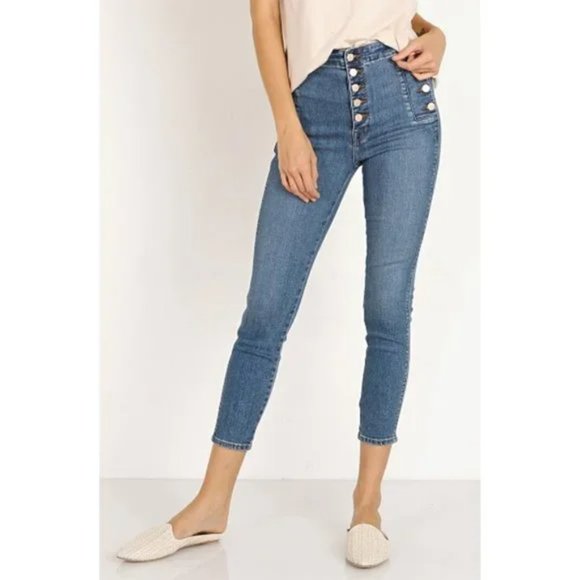 J Brand Natasha High Rise Skinny Jeans, Button Fly, Lovesick Light Wash, Size 24 - Picture 2 of 13